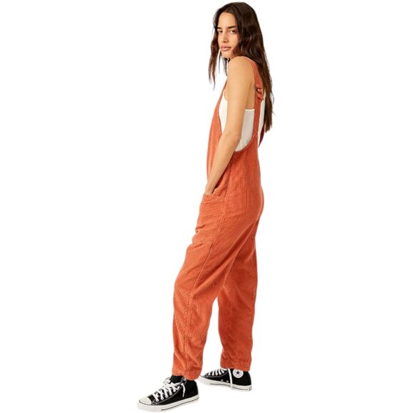Free People We The Free High Roller Ribbed Corduroy Jumpsuit Overall Medium - Picture 8 of 9